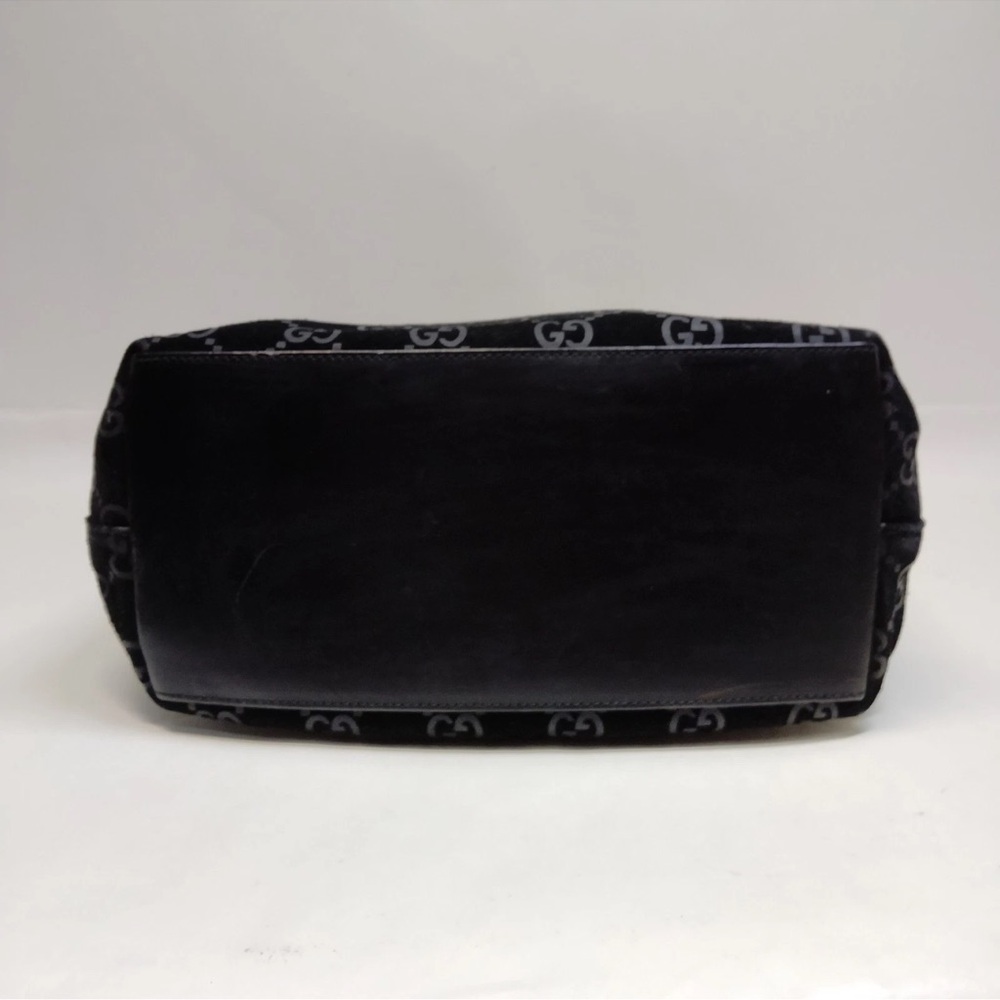 EUC Gucci Tom Ford Era Black Suede GG Monogram Shoulder Bag w/Metal on Strap - Picture 5 of 9